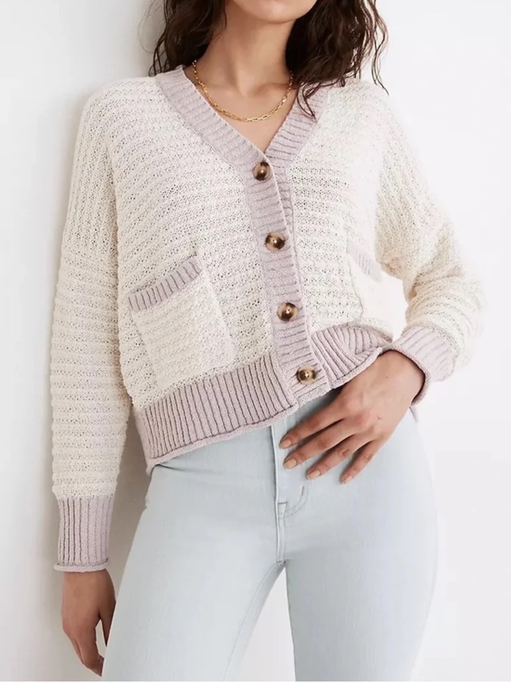 Madewell Button Front Pocket Cardigan Sweater
